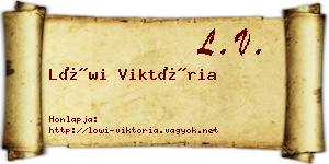Löwi Viktória névjegykártya